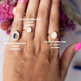 Milky Celebration Duo: Breast Milk Necklace & Ring